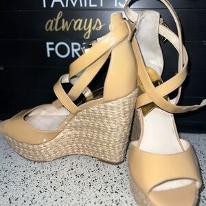 Michael Kors Tan Wedge Sandals